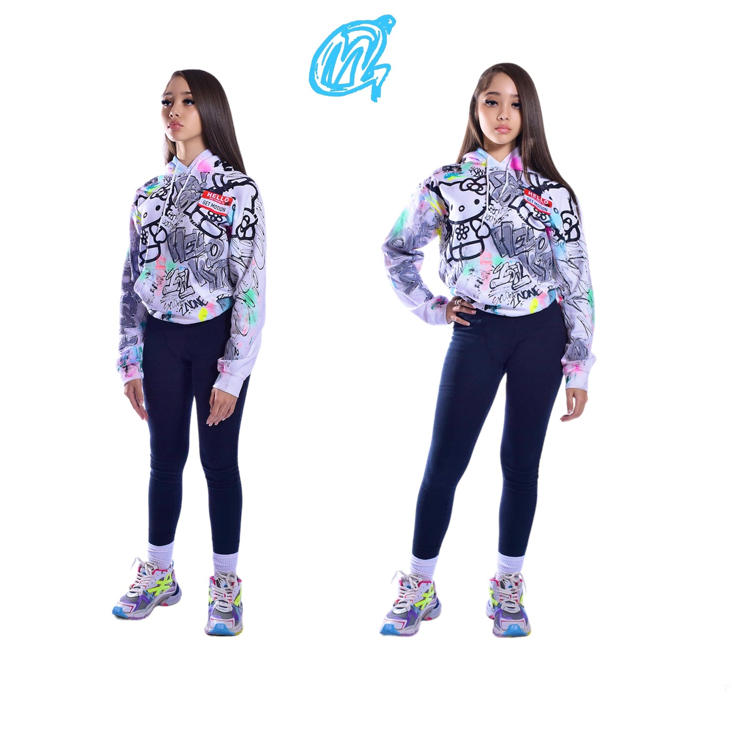 Multicolor  Graffiti Hoodie [[ Crop ]]