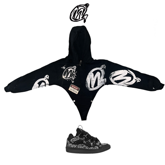 Crystal V-cutt Graffiti Hoodie